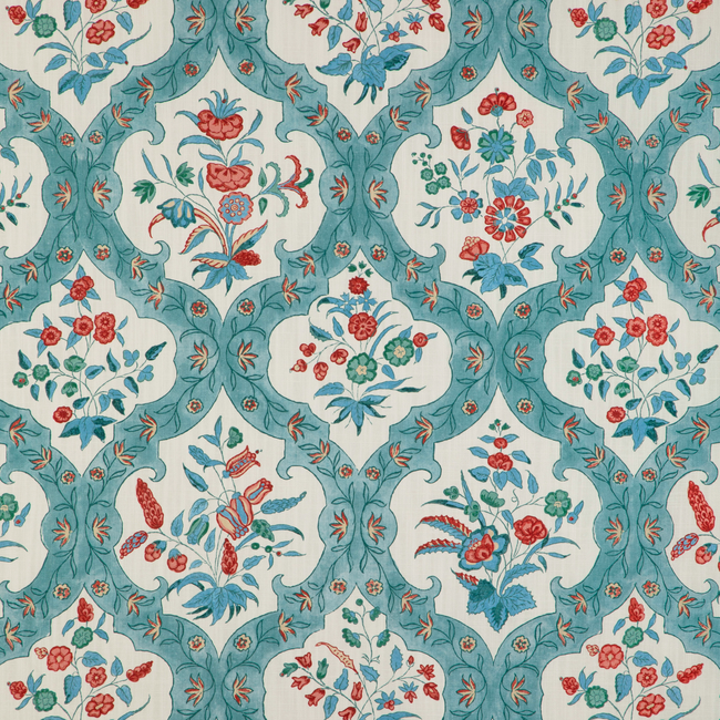 BRUNSCHWIG & FILS CADENET VENTOUX PRINT - TEAL/ROSE 8023102.353.0