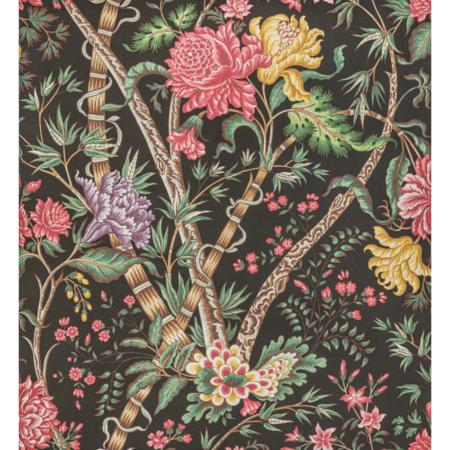 BRUNSCHWIG & FILS MANOIR WALLPAPERS LUBERON - NOIR/MULTI P8022100.819.0
