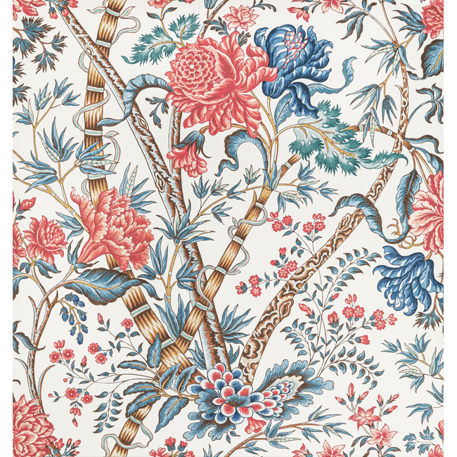 BRUNSCHWIG & FILS MANOIR WALLPAPERS LUBERON - RED/BLUE P8022100.195.0