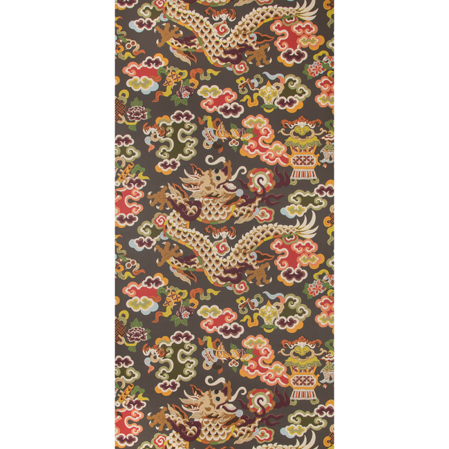 BRUNSCHWIG & FILS SUMMER PALACE WALLPAPERS MING DRAGON - GREY P8019113.219.0 - Discontinued
