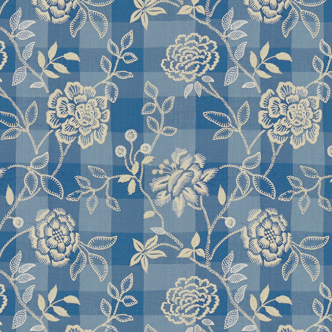 BRUNSCHWIG & FILS TRESORS DE JOUY KINEVINE EMB - FRENCH BLUE 8013112.15.0