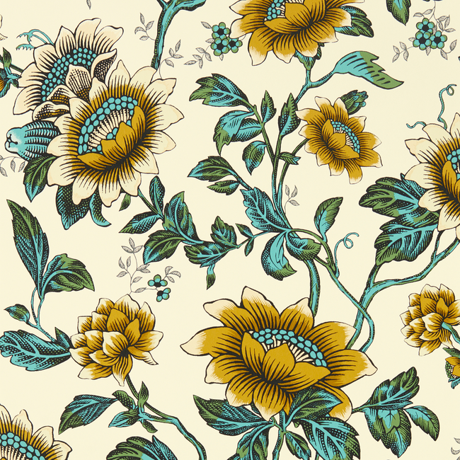 CLARKE & CLARKE BOTANICAL WONDERS WALLPAPER TONQUIN WP - CHARTREUSE W0134/02.CAC.0