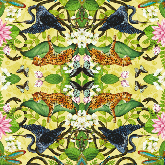 CLARKE & CLARKE BOTANICAL WONDERS WALLPAPER WONDERLUST WP - CITRON W0136/01.CAC.0