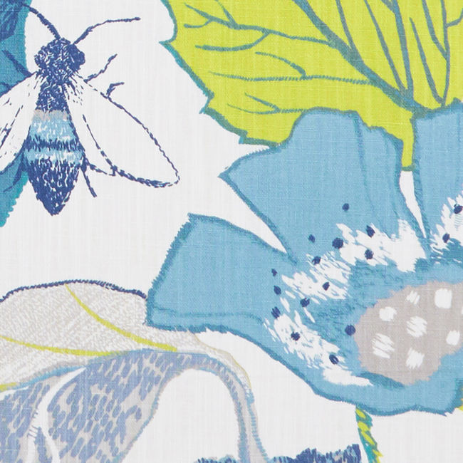 CLARKE & CLARKE ORIENTAL GARDEN LOTUS - APPLE/DENIM F1289/01.CAC.0 - Limited Stock