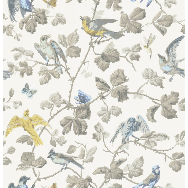 COLE & SON ANTHOLOGY WINTER BIRDS - YELLOW & GREY 100/2008.CS.0