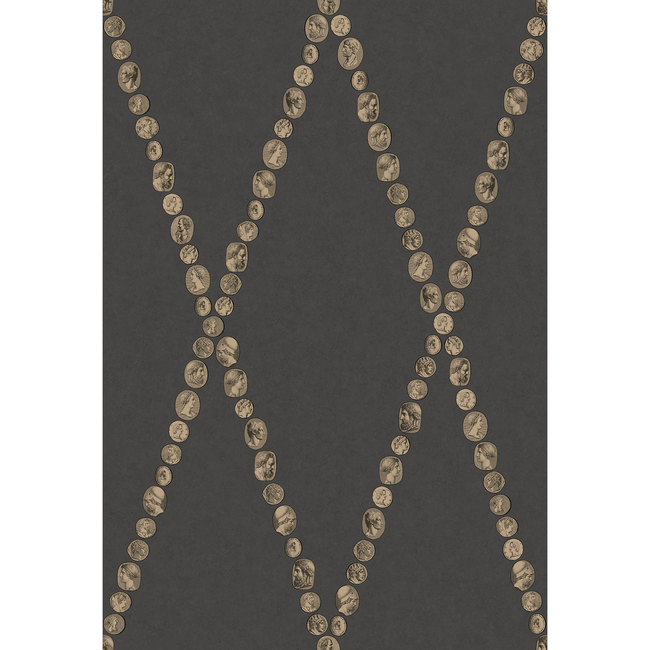 COLE & SON FORNASETTI SENZA TEMPO II CAMMEI - GOLD ON CHARCOAL 123/4018.CS.0
