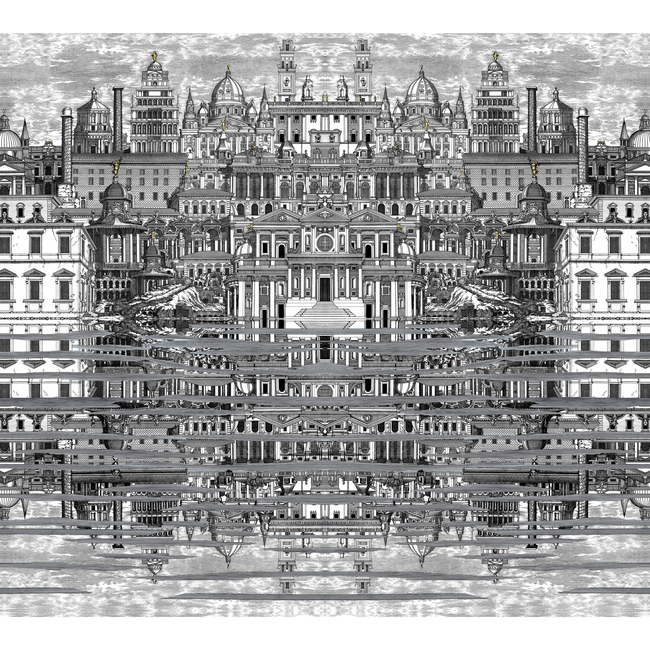 COLE & SON FORNASETTI SENZA TEMPO RIFLESSO - BLACK/WHITE 114/20040.CS.0
