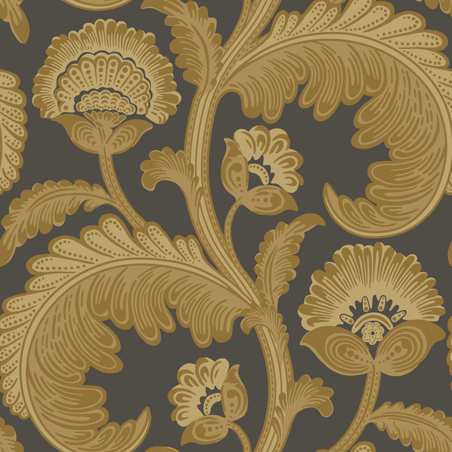COLE & SON PEARWOOD FANFARE FLOCK - OCHRE/CHAR 116/7027.CS.0