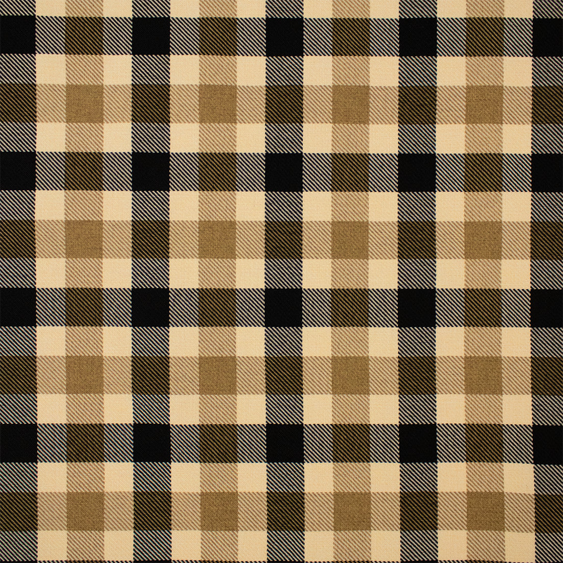 Greenhouse Fabrics F6158 Black/Tan white upholstery fabric swatch
