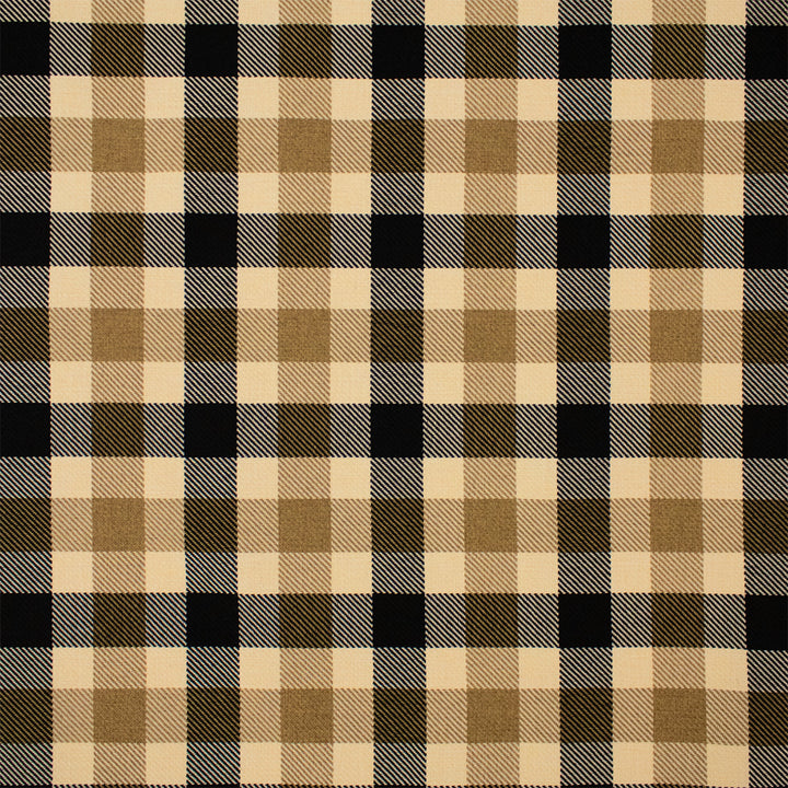 Greenhouse Fabrics F6158 Black/Tan white upholstery fabric swatch