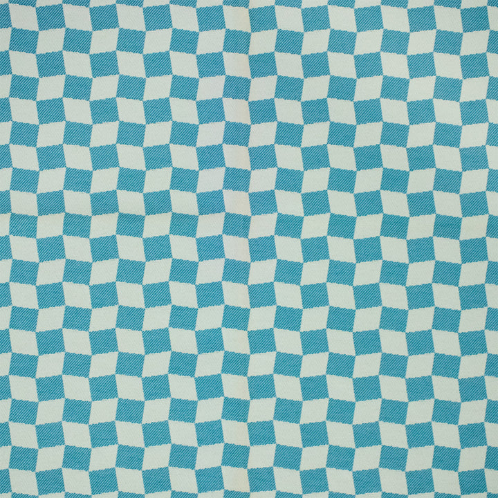 Greenhouse Fabrics F6244 Teal white outdoor fabric swatch