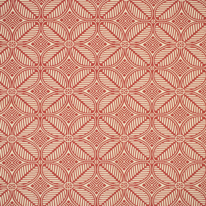 Greenhouse Fabrics F6272 Rhubarb white outdoor fabric swatch