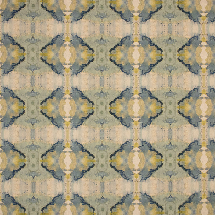 Greenhouse Fabrics F6320 Lagoon white upholstery fabric swatch