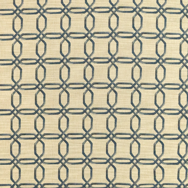 Greenhouse Fabrics F6492 Blue Jay white upholstery fabric swatch