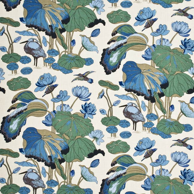 G P & J BAKER NYMPHEUS - LINEN - AQUA/TEAL R1206.8.0