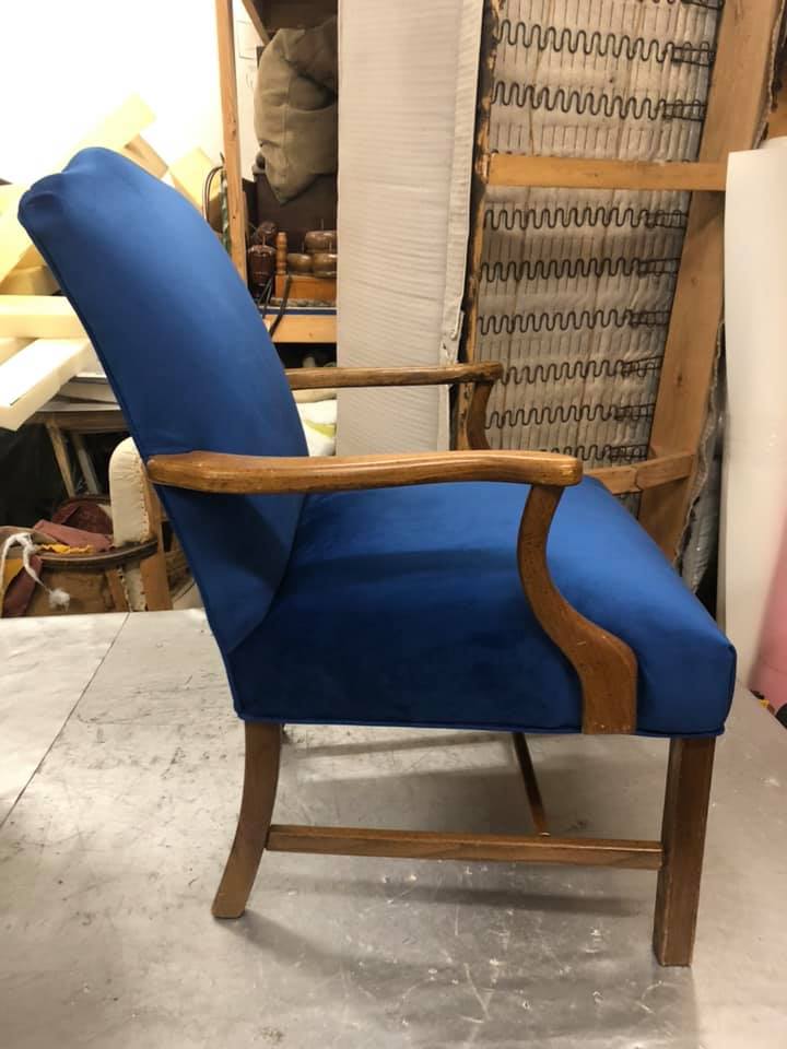 Blue upholstery fabric