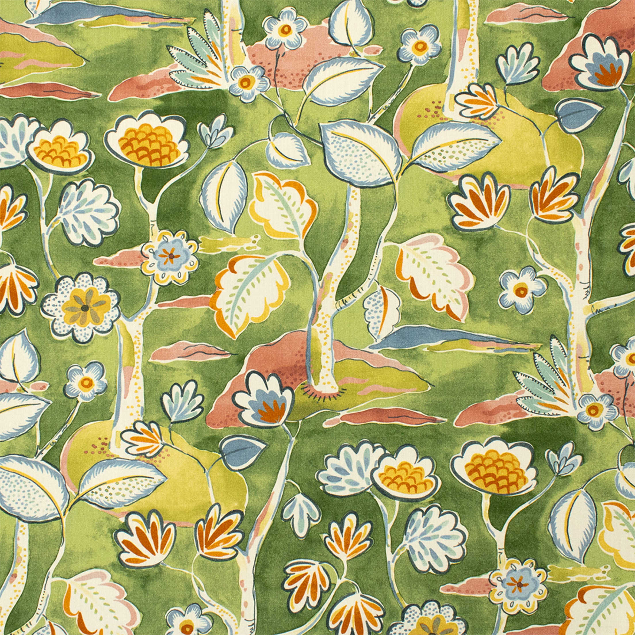 Green upholstery fabric