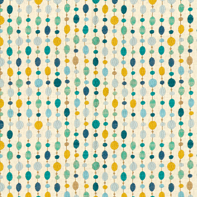 KRAVET COUTURE MODERN COLORS III BEADED LINEN - TURQUOISE 33071.513.0