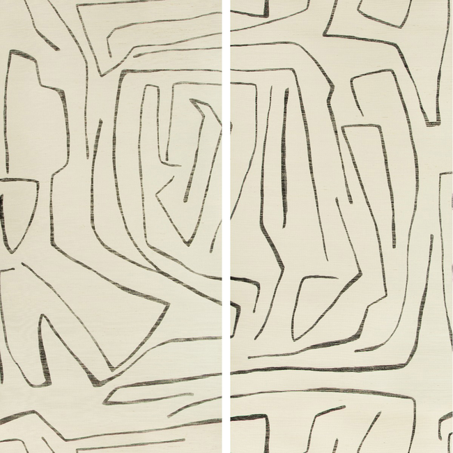 LEE JOFA MODERN KELLY WEARSTLER WALLPAPERS IV GRAFFITO II - IVORY/EBONY GWP-3720.18.0