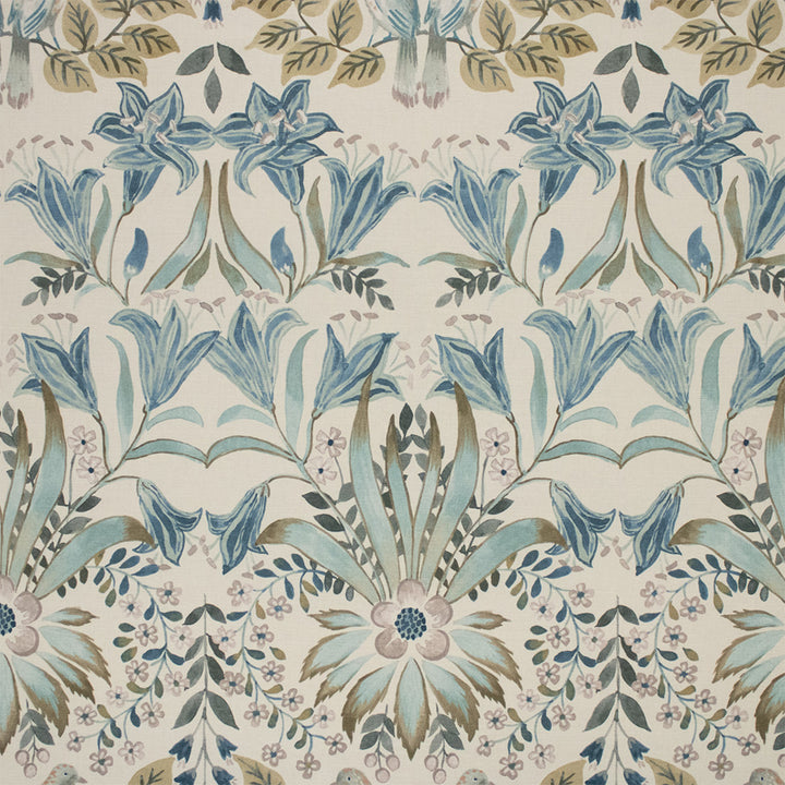 Greenhouse Fabrics S7157 Chambray teal multipurpose fabric swatch