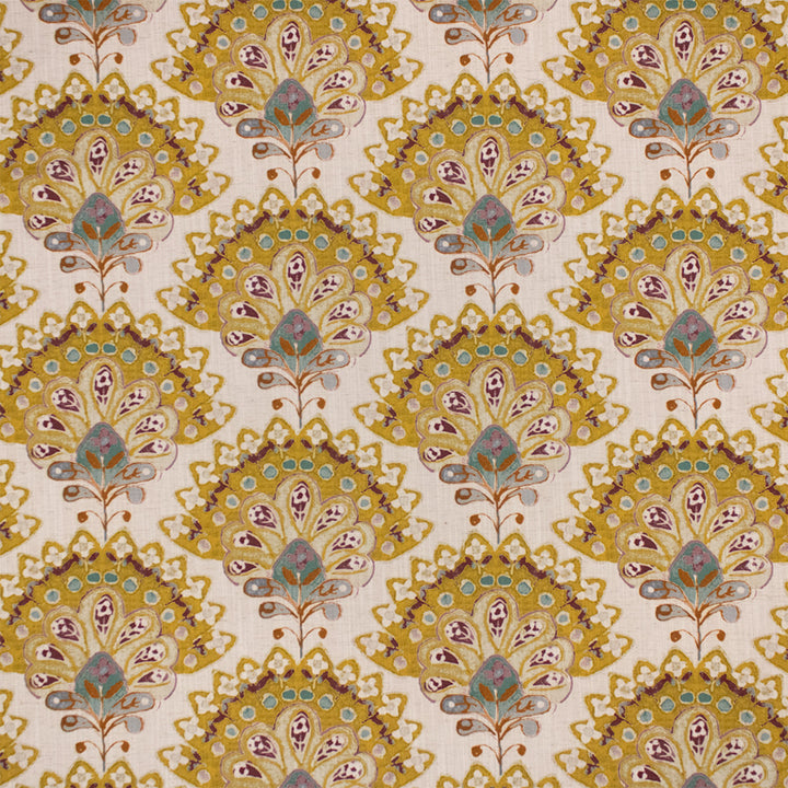 Greenhouse Fabrics S7291 Saffron yellow upholstery fabric swatch