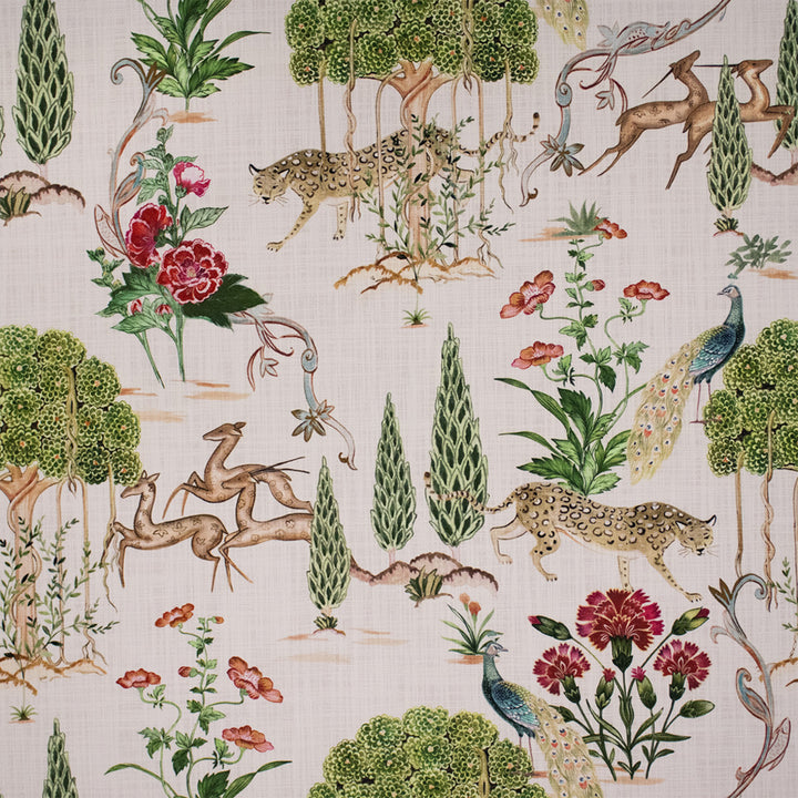 Greenhouse Fabrics S7300 Cream red multipurpose fabric swatch