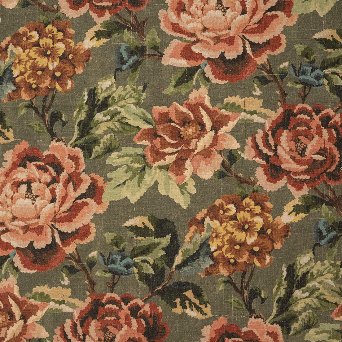 Greenhouse Fabrics S7519 Holly red multipurpose fabric swatch