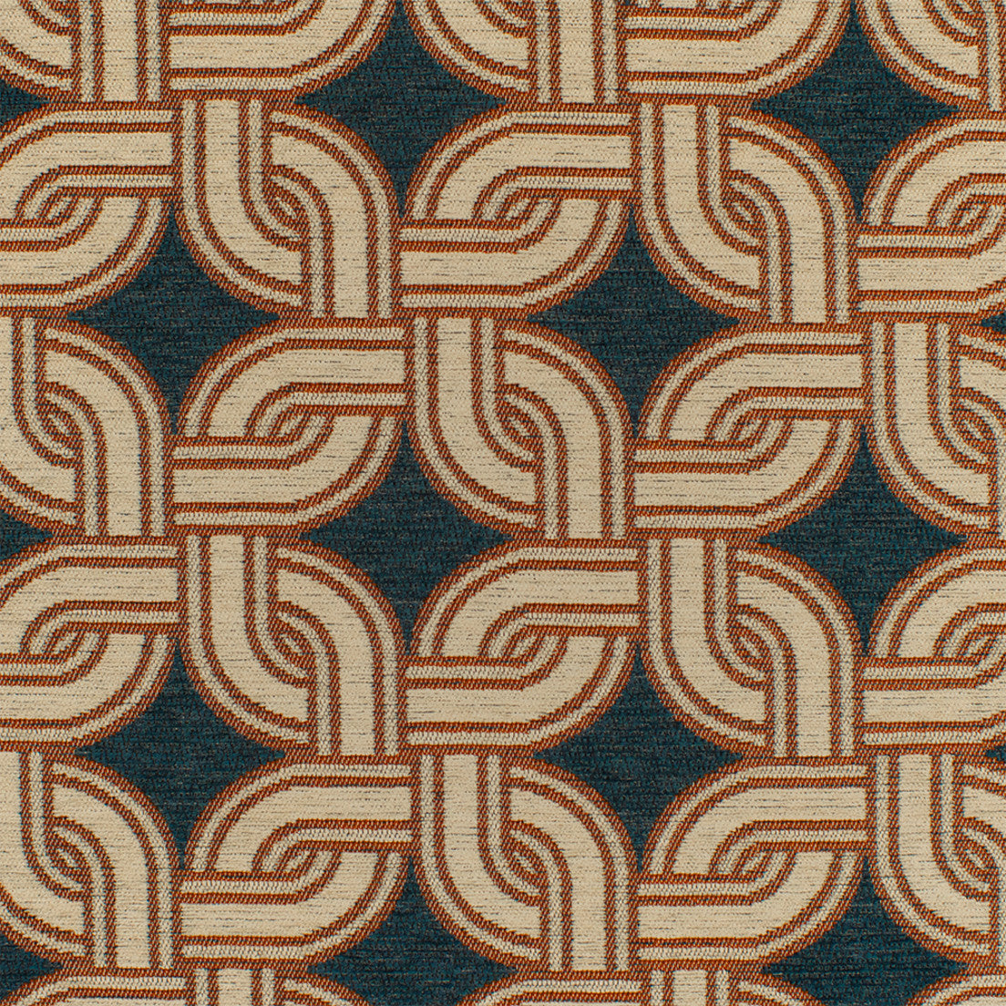 Greenhouse Fabrics S7685 Indigo white upholstery fabric swatch