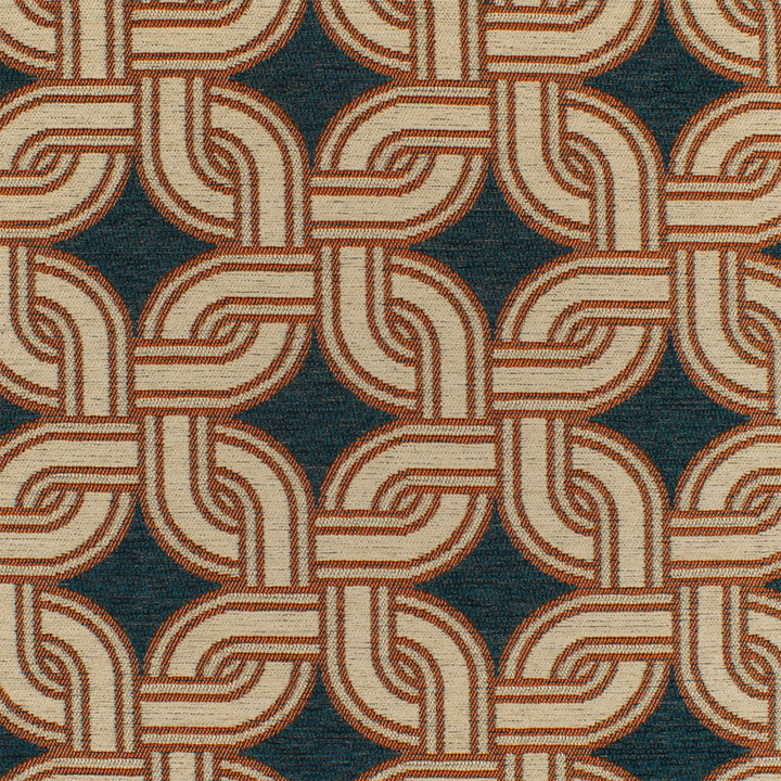 Greenhouse Fabrics S7685 Indigo white upholstery fabric swatch
