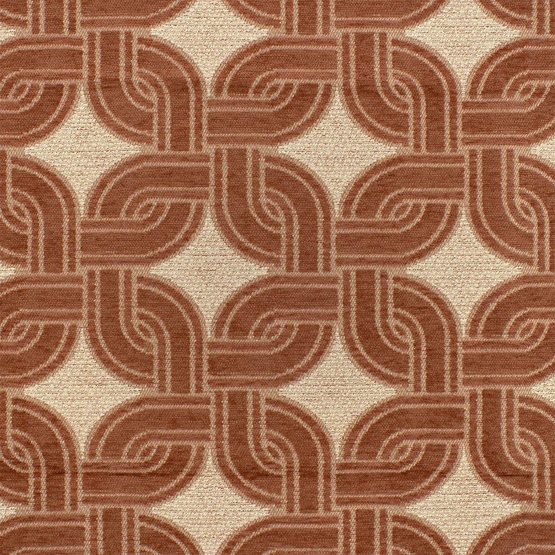 Greenhouse Fabrics S7700 Terracotta white contract fabric swatch