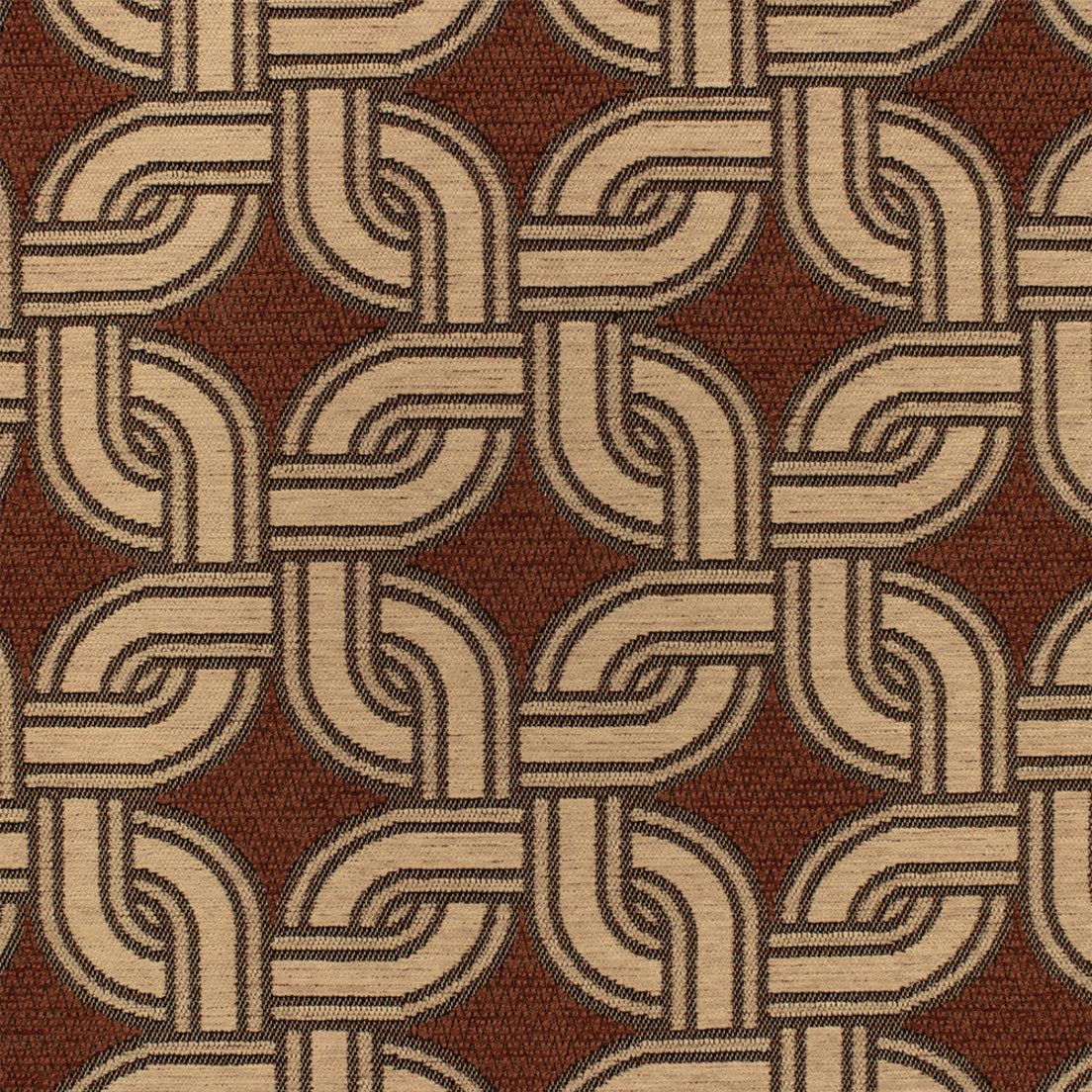 Greenhouse Fabrics S7740 Russet white contract fabric swatch