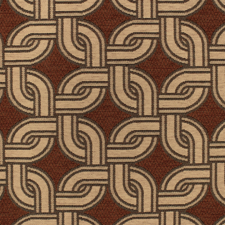 Greenhouse Fabrics S7740 Russet white contract fabric swatch