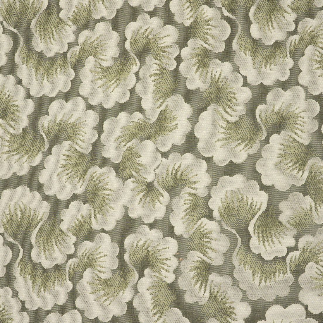 Greenhouse Fabrics S7757 Sage white upholstery fabric swatch