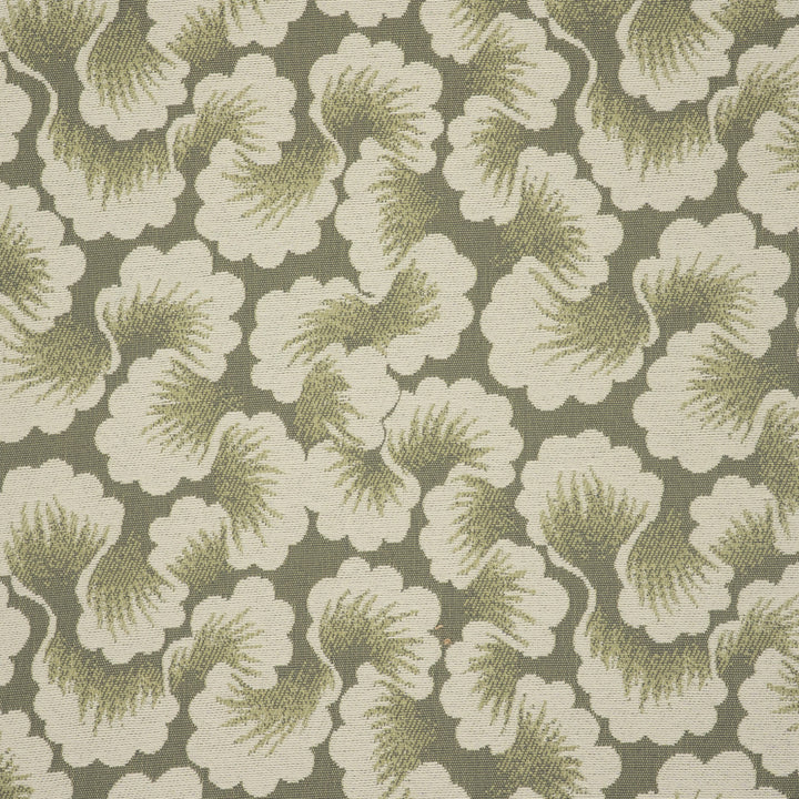 Greenhouse Fabrics S7757 Sage white upholstery fabric swatch