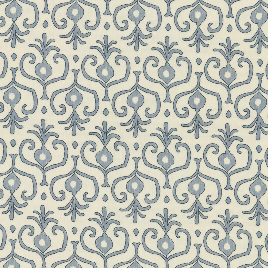 Greenhouse Fabrics S7816 Chambray white embroidery fabric swatch