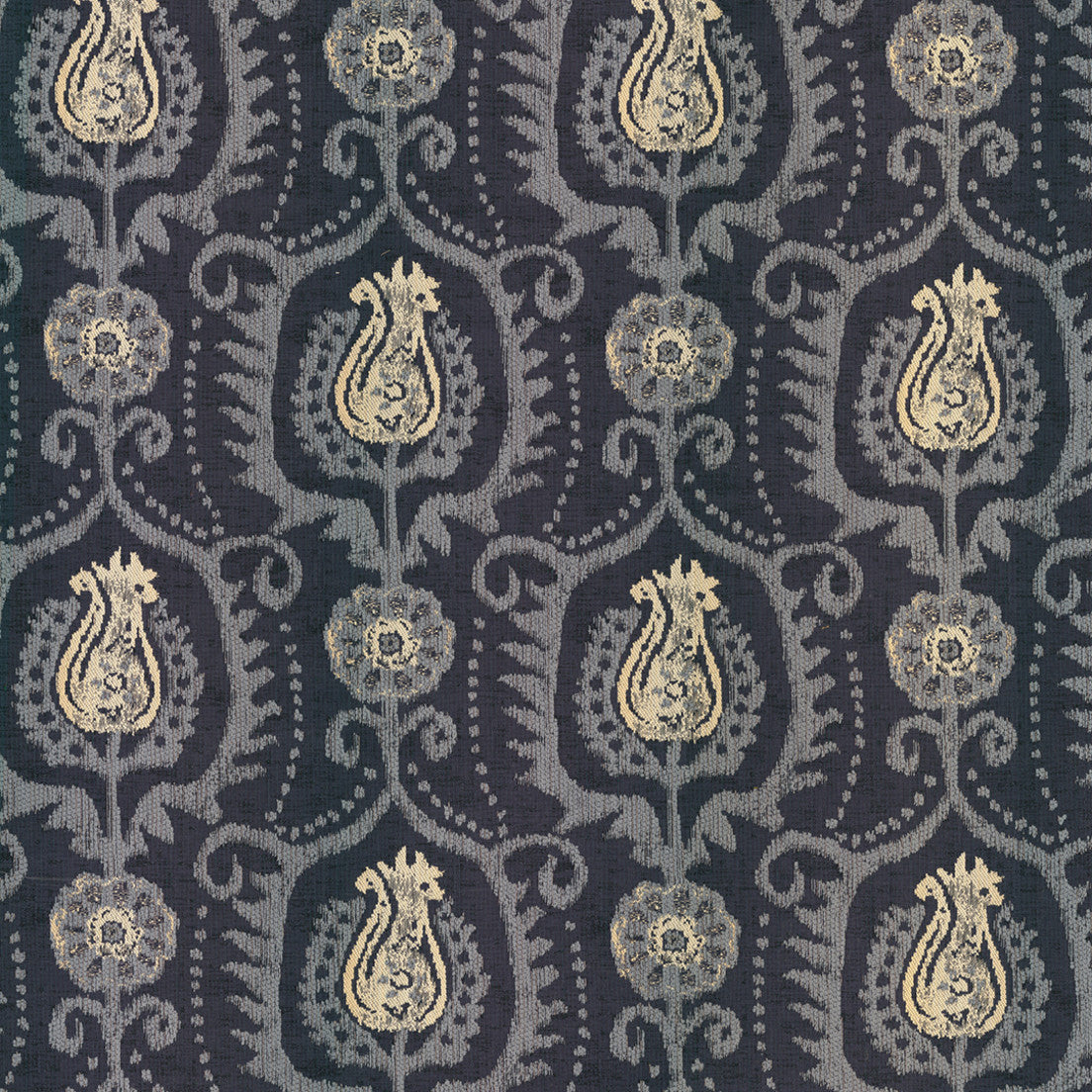 Greenhouse Fabrics S7823 Indigo white upholstery fabric swatch