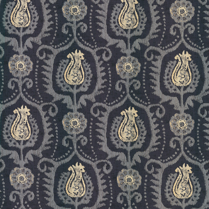 Greenhouse Fabrics S7823 Indigo white upholstery fabric swatch