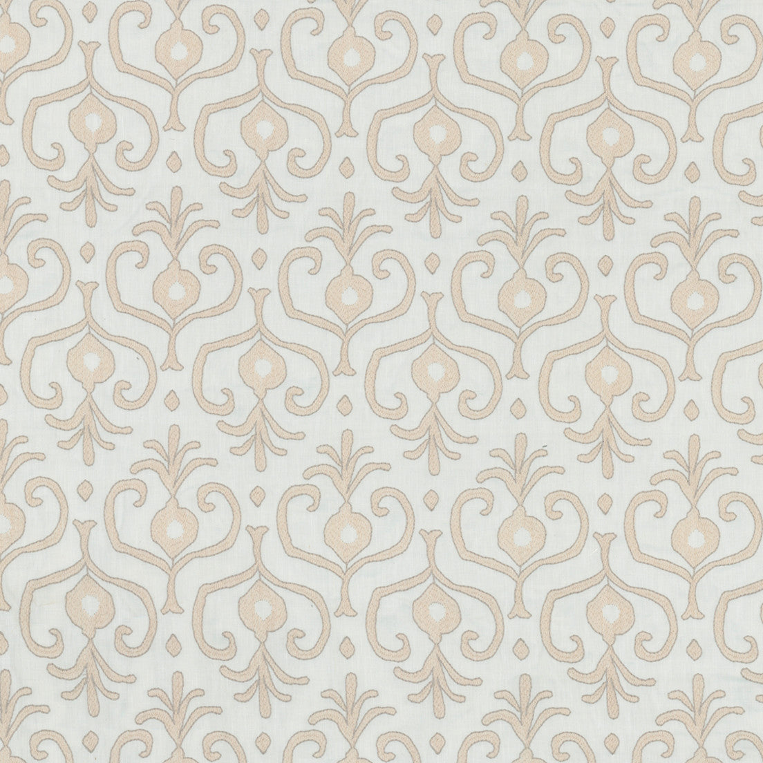 Greenhouse Fabrics S7851 Glacier white embroidery fabric swatch