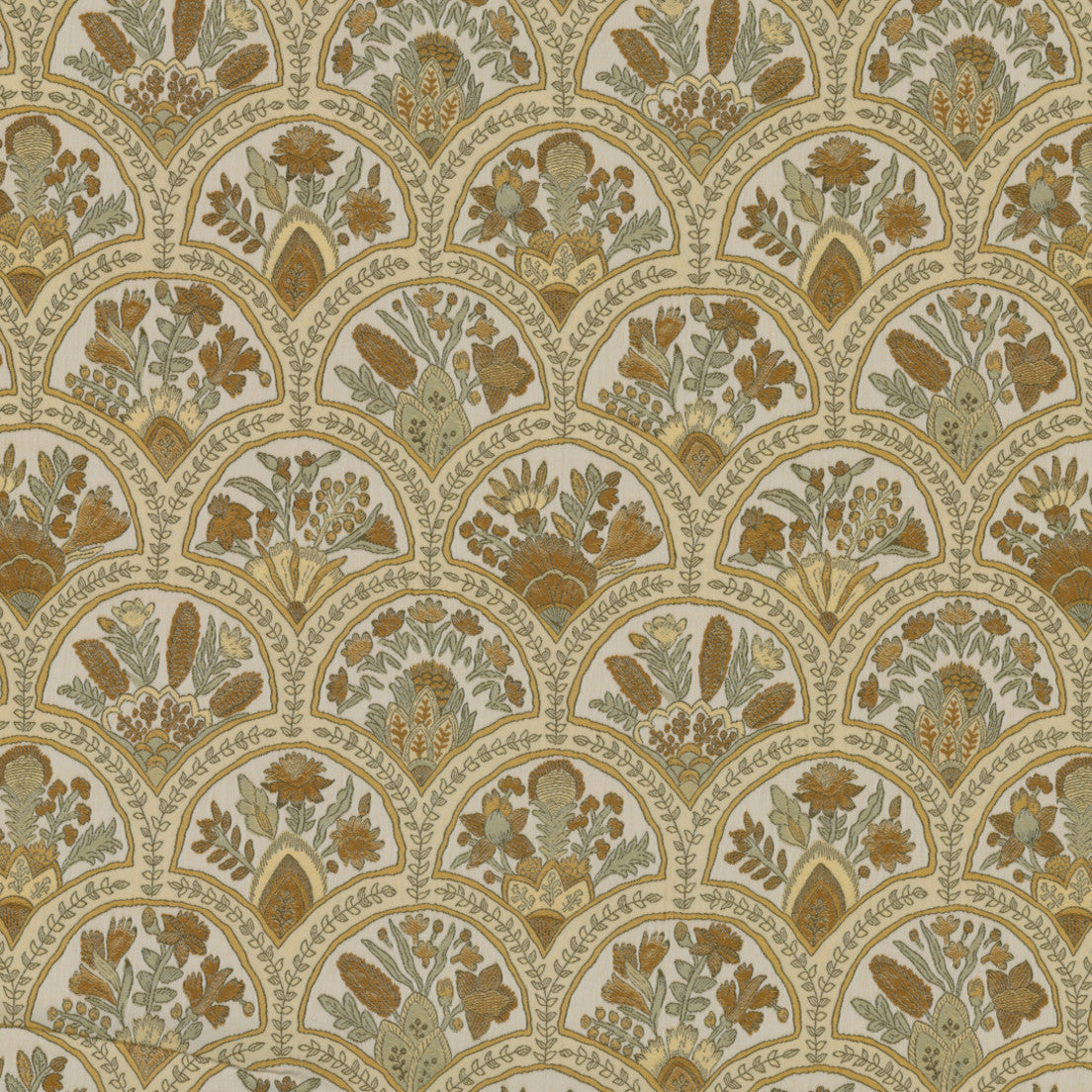 Greenhouse Fabrics S7854 Buttercream neutral upholstery fabric swatch
