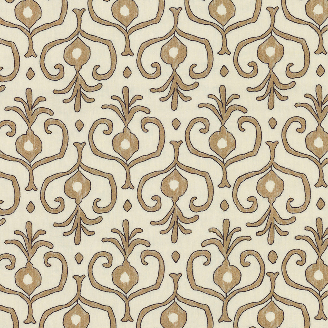 Greenhouse Fabrics S7856 Sand neutral embroidery fabric swatch