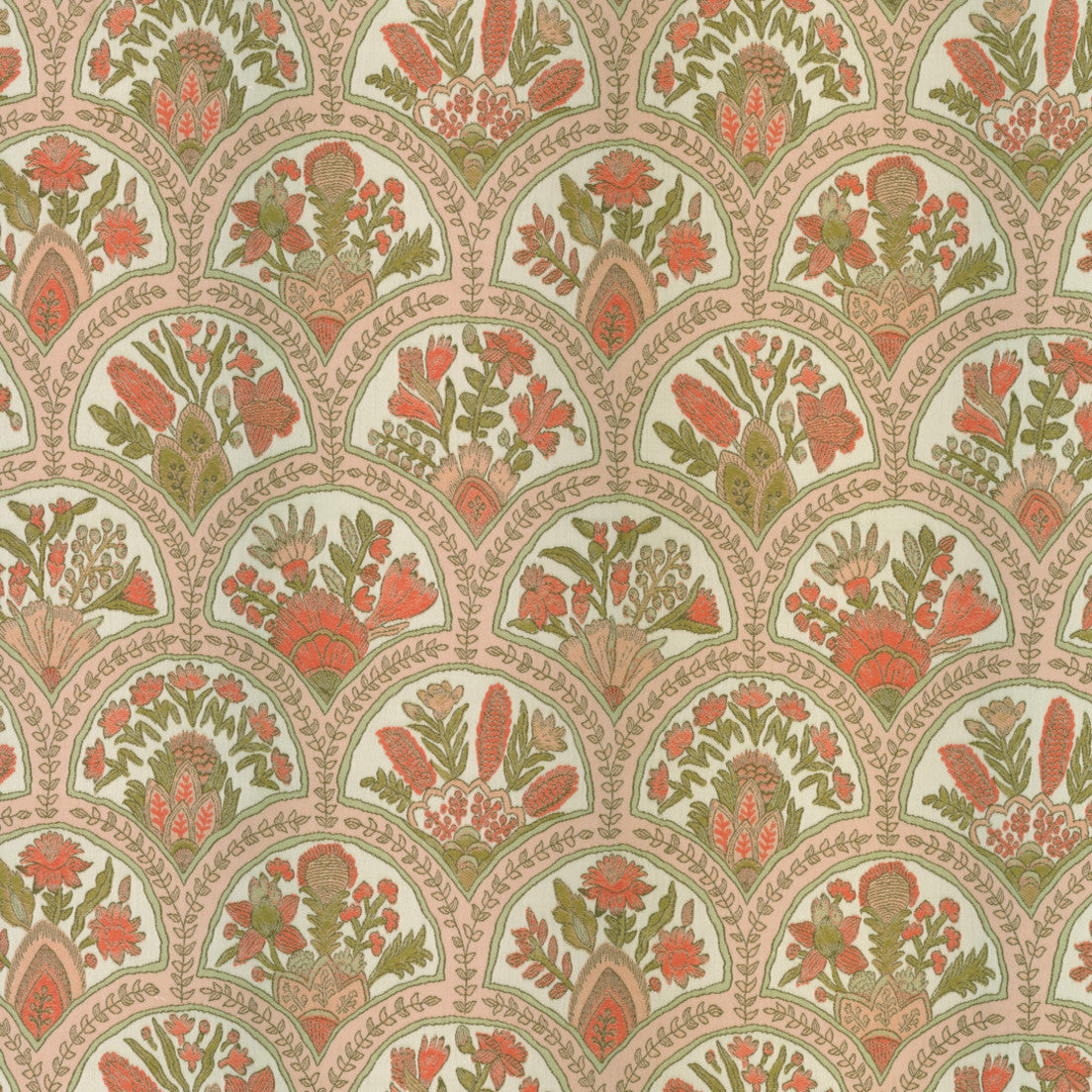 Greenhouse Fabrics S7885 Blush pink upholstery fabric swatch
