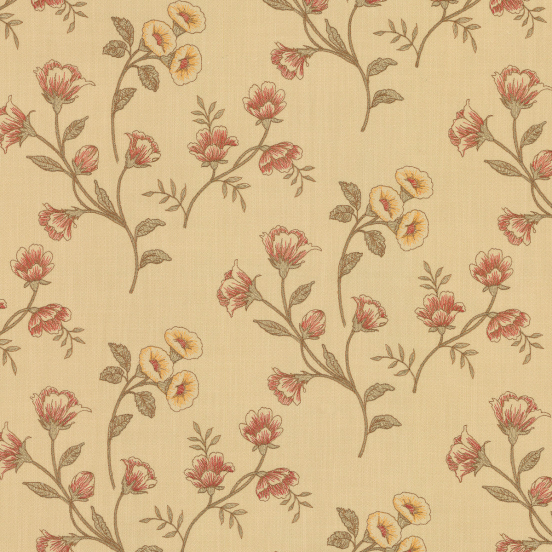 Greenhouse Fabrics S7897 Oatmilk red window fabric swatch