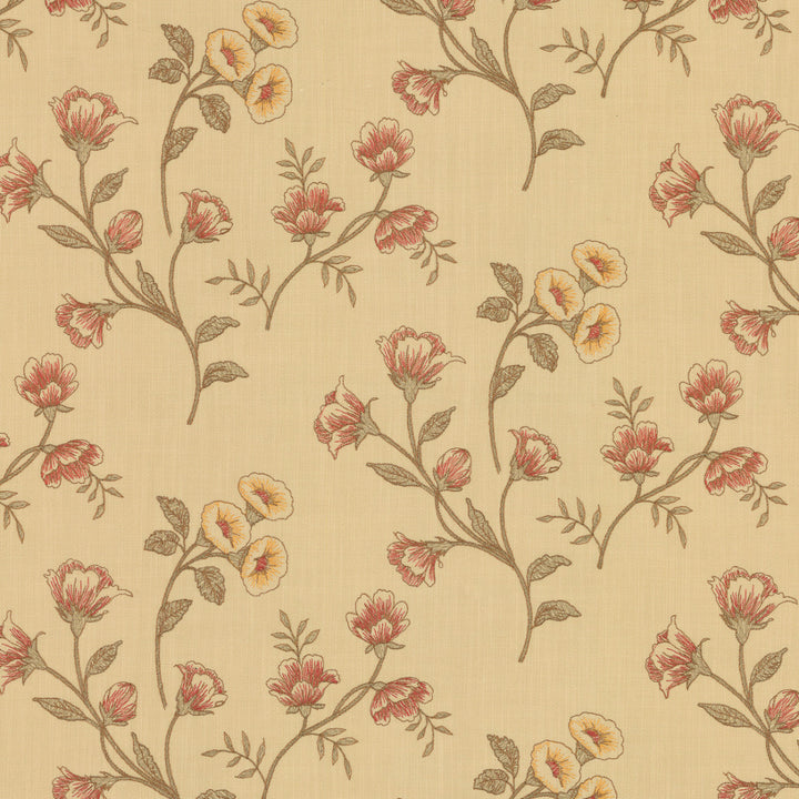 Greenhouse Fabrics S7897 Oatmilk red window fabric swatch
