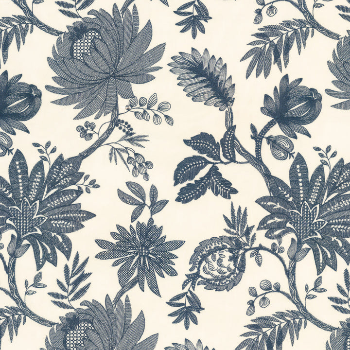 Greenhouse Fabrics S7974 Royal white window fabric swatch