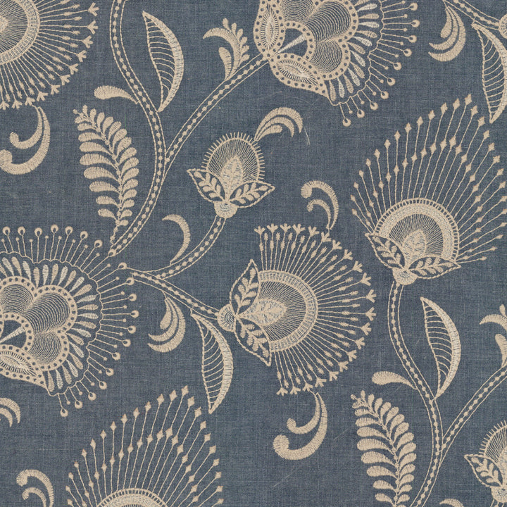 Greenhouse Fabrics S7978 Imperial navy window fabric swatch