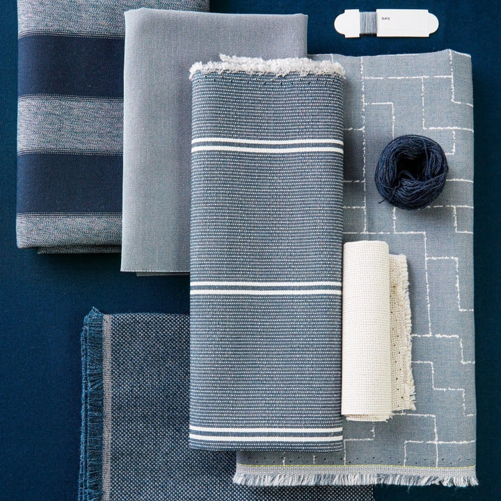 blue upholstery fabric swatch