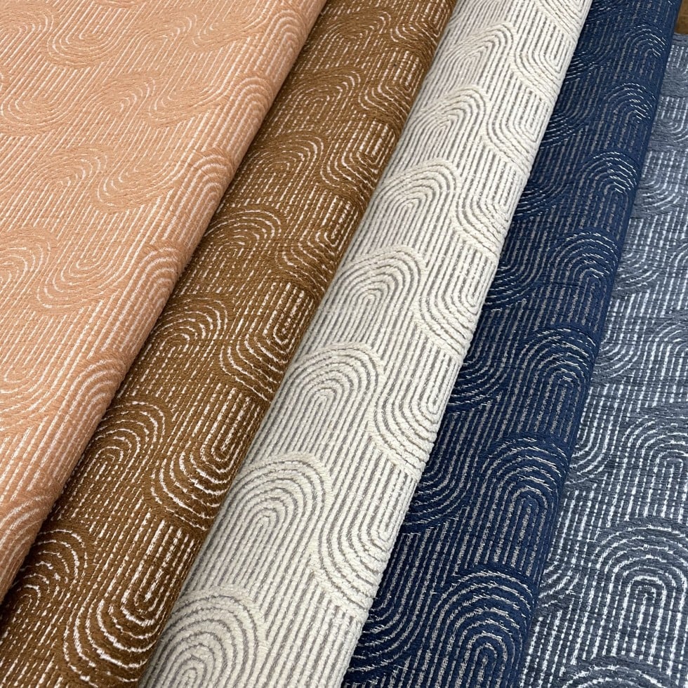 blue upholstery fabric swatch