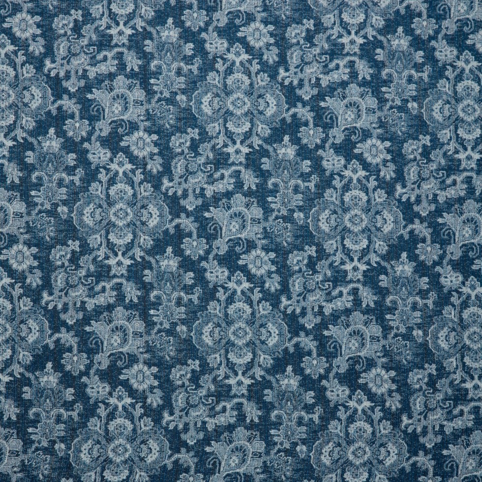 blue upholstery fabric swatch