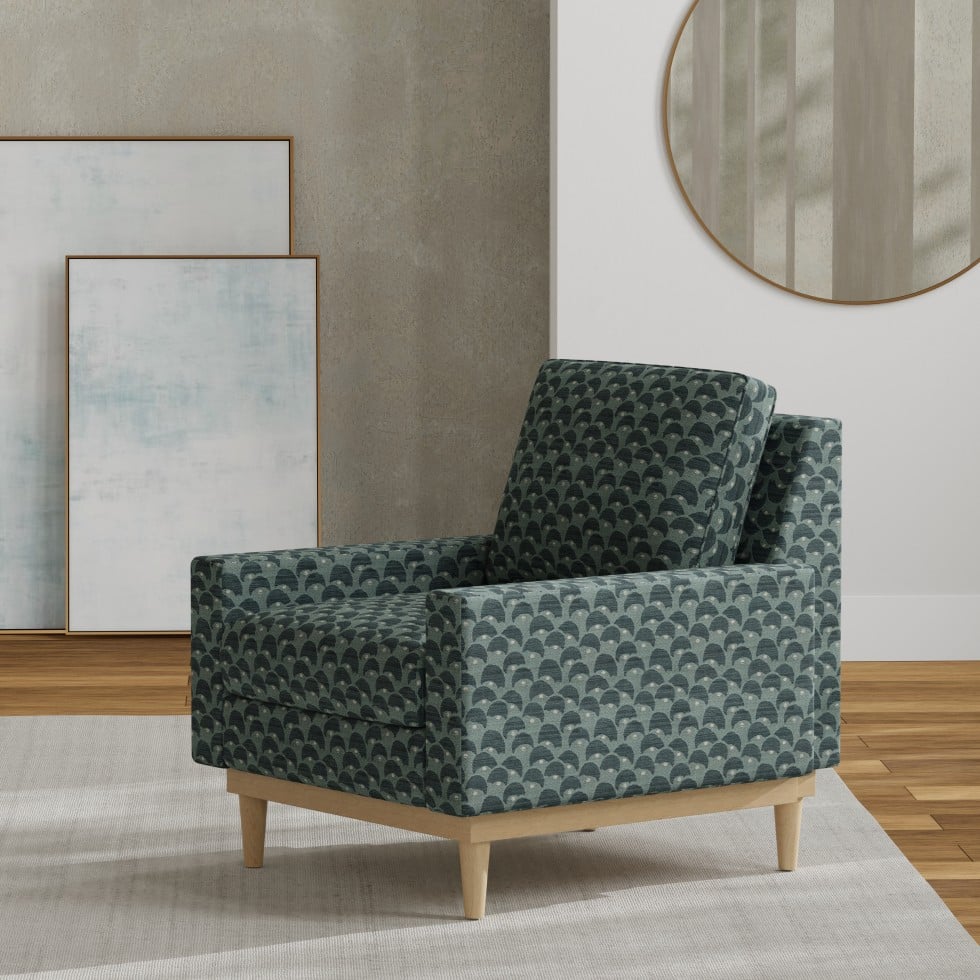 blue upholstery fabric swatch