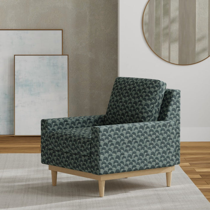 blue upholstery fabric swatch